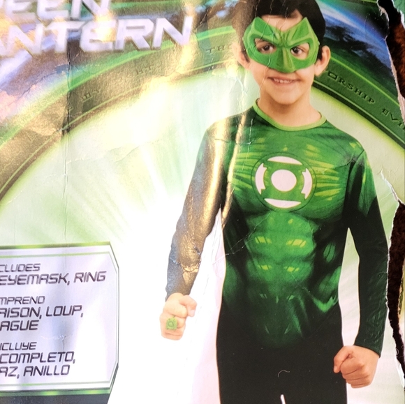 🎃GREEN LANTERN 2012 LICENSED HAL JORDAN like new CHILD COSTUME Medium 8/10 - Picture 2 of 15